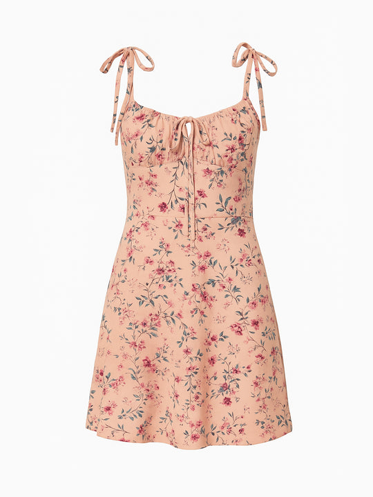 Geblümtes Sommerkleid mit Bindeträgern – SHEIN, Größe XS