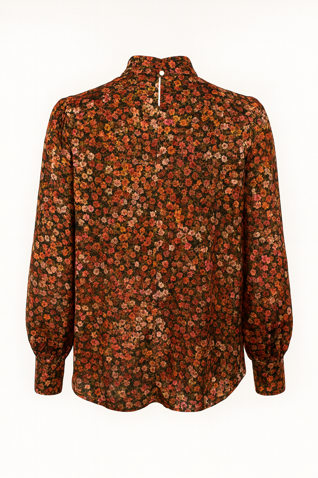 H&M Damen Bluse S Bunt | Florale Chiffonbluse | Langarm Vintage Look1