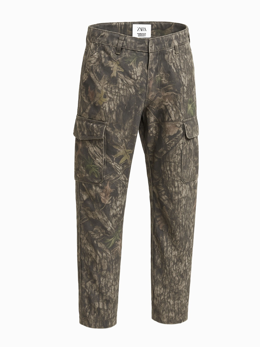 Zara Cargo Hose XL Herren Camouflage Khaki Bunt Cargopants mit Taschen 0