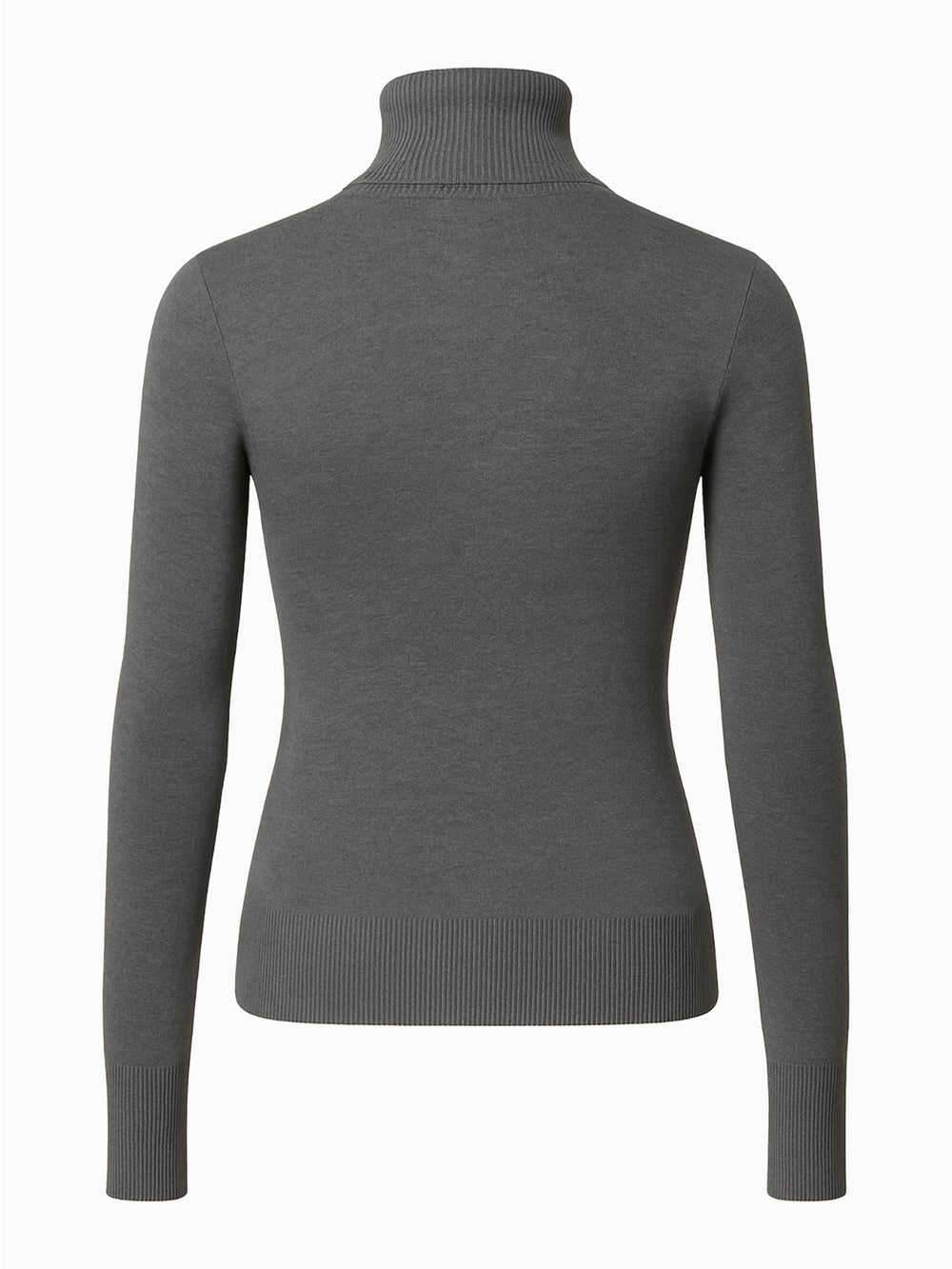 Stradivarius Rollkragenpullover Grau S | Feinstrick Damen Pulli | Langarm Basic1