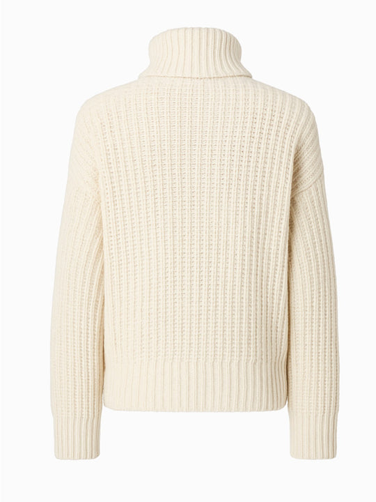 Shein Strickpullover Weiß L | Grobstrick Rollkragen | Damen1