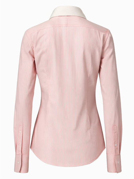 Marc O'Polo Damen Hemd L 40 Weiß Rot Gestreift Langarm Business1