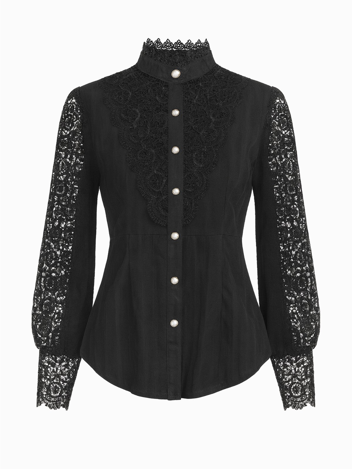 Surwenyue Spitzenbluse Schwarz M Elegante Damenbluse mit Spitze0