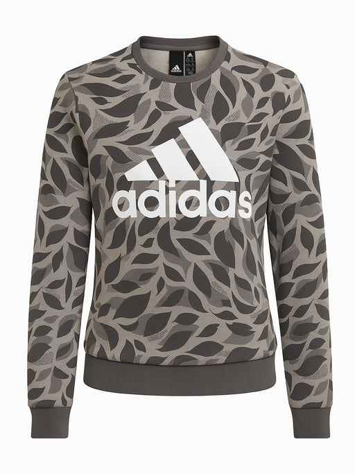 adidas Damen Sweatshirt Grau Logo Print Camouflage Muster