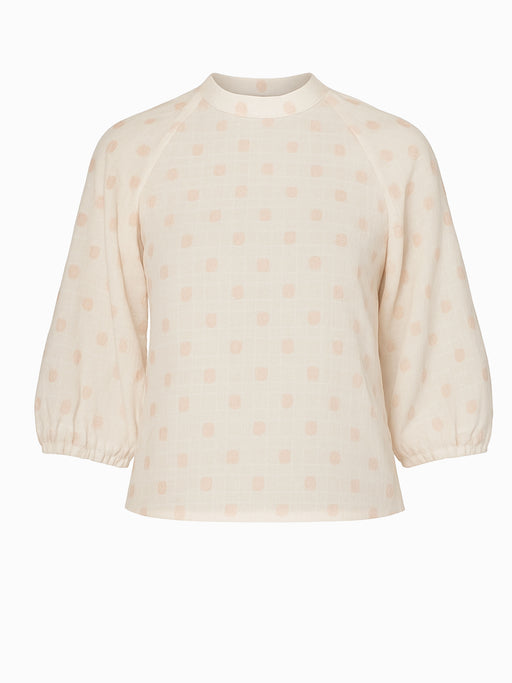 Reserved Bluse Weiß/Gold Größe M Baumwolle Ballonärmel