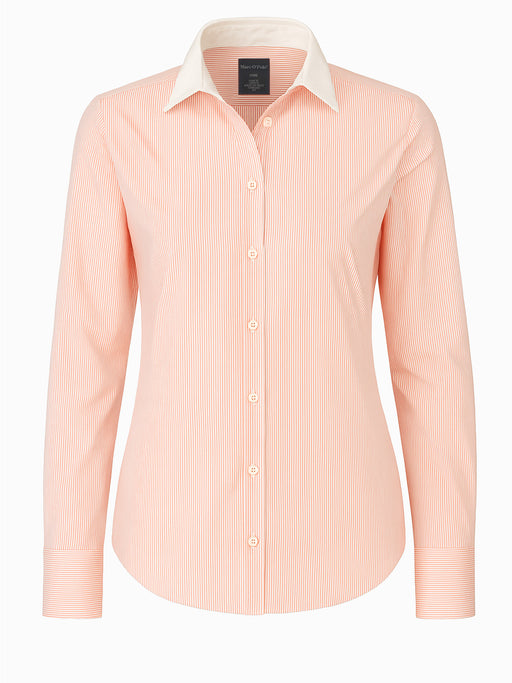 Marc O'Polo Damen Hemd L 40 Weiß Rot Gestreift Langarm Business