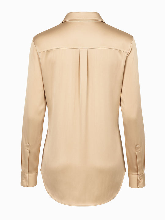 H&M Satinbluse in Champagner  Größe M