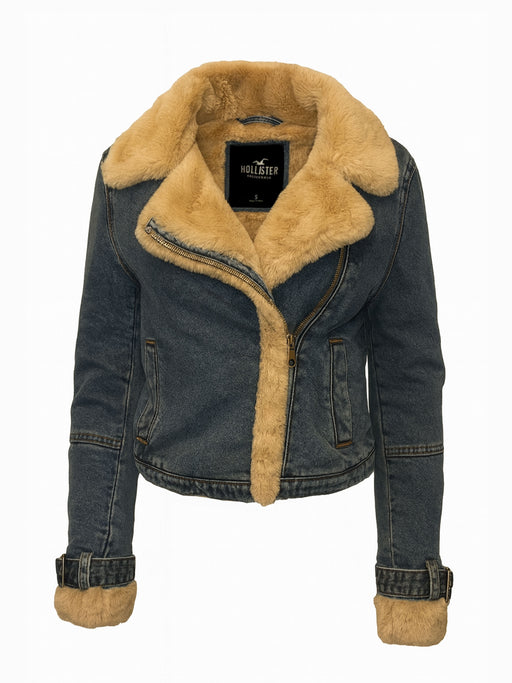 Hollister Jeansjacke mit Teddyfell S