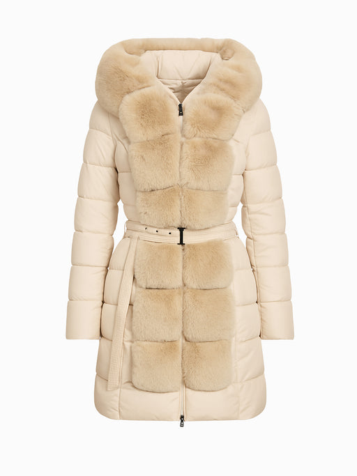 Effeny Damen Daunenmantel Beige Größe L