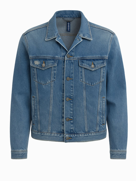H&M Jeansjacke Herren L  Blau Vintage Look New York Patch