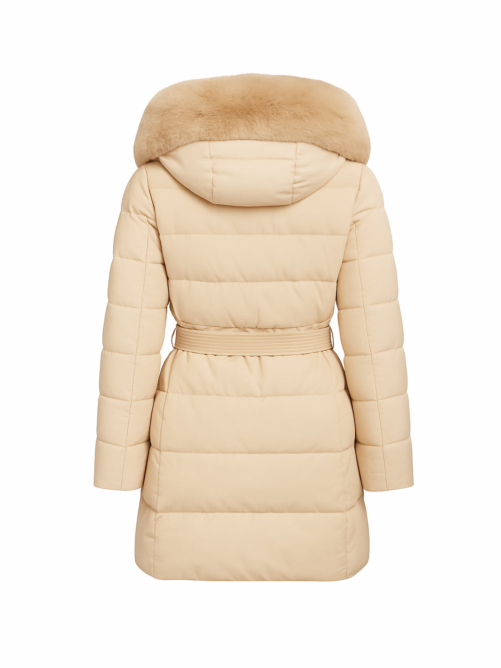 Effeny Damen Daunenmantel Beige Größe L