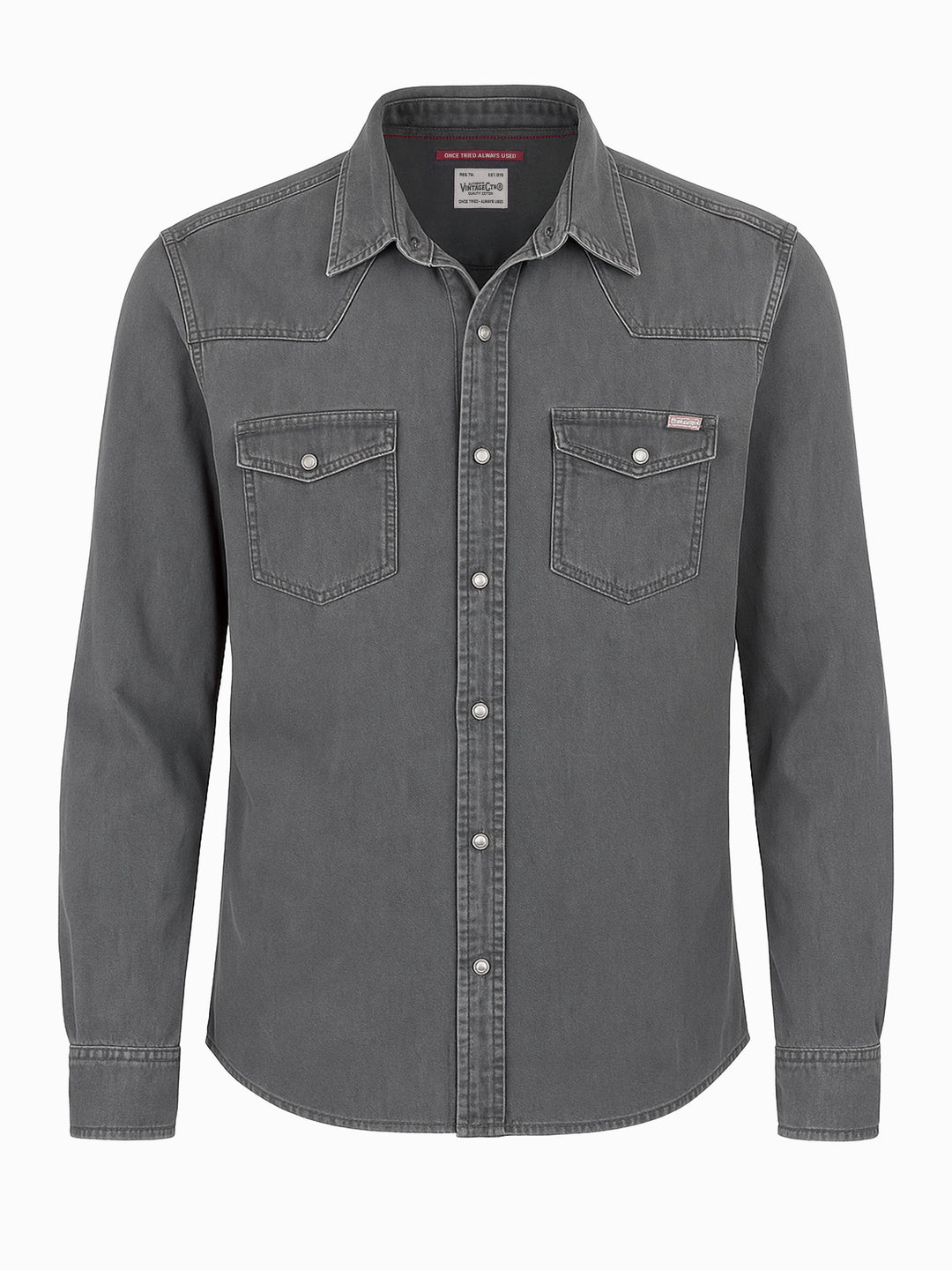 Jack & Jones Vintage Denim Hemd Grau Größe M Langarm  Western Style