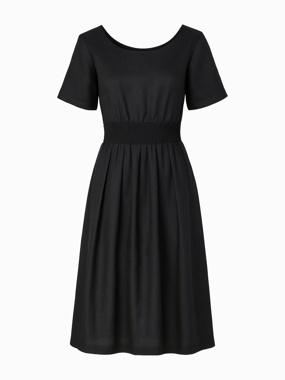 Schwarzes XL-OVE Kleid aus Baumwolle & Leinen Größe S 36 Knopfleiste