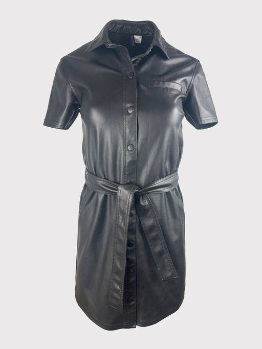 Kunstleder Hemdkleid von H&M Größe XS