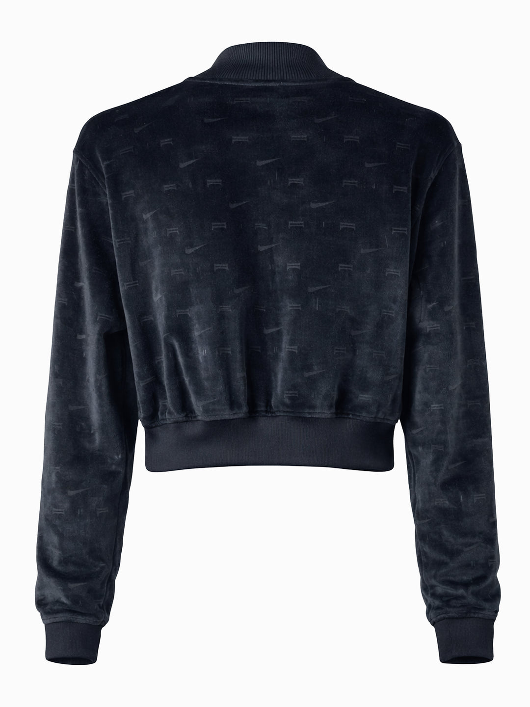 Nike Air Samt Jacke Damen Gr. S 36 Schwarz Bomber Velours Zip