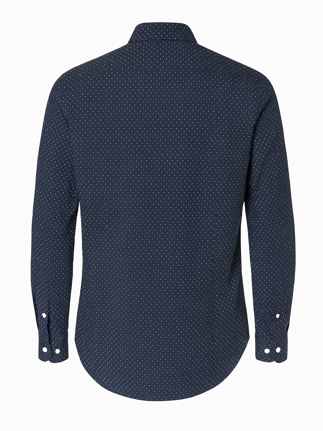 H&M Herrenhemd Slim Fit Marineblau Größe M Easy Iron Punktmuster