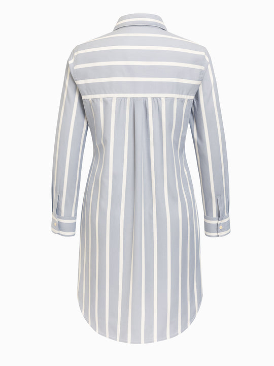 Mango Hemdblusenkleid S / 36 Blau Weiß Gestreift Langarm