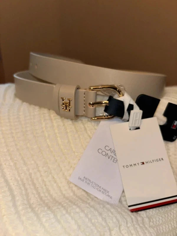 Tommy Hilfiger Gürtel 70 Creme/Weiß – Neu mit Etikett