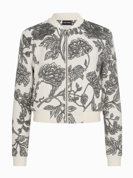 Vero Moda Jacke XS Creme Floral Print Leicht Sehr guter