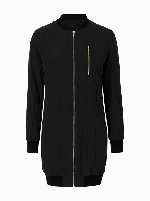 Bershka Long Bomberjacke Schwarz Größe M